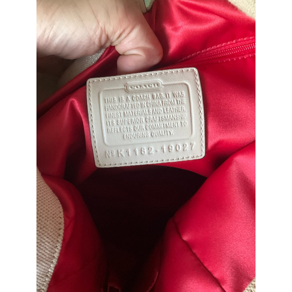 Coach Poppy Flower Whipstitch Light Khaki Duffel Bucket Large Tote LMTED ED - Picture 11 of 11